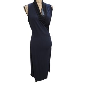 TTHARARI  Navy Blue and Black Career Dress